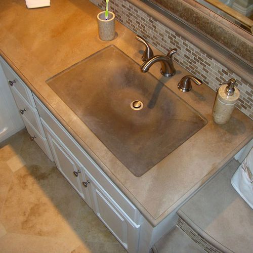 Custom Preformed Concrete Sinks and Countertops