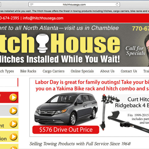 Responsive website design created for The Hitch Ho