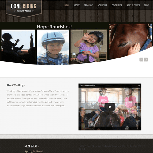 Windridge Texas Equestrian Center
Website design &