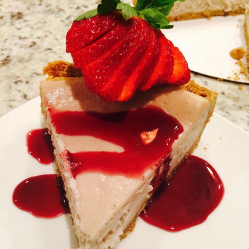 Merlot cheesecake with Cranberry Merlot glaze! 