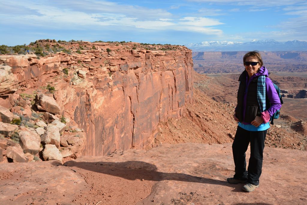 Leslee on assignment hiking in Moab, Utah.