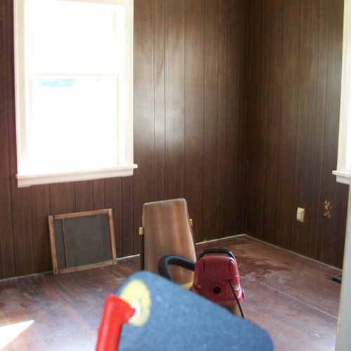 Interior painting, prep work, wood floor and fixtu