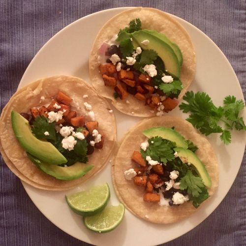 Sweet Potato and Black Bean Tacos- one of my favor