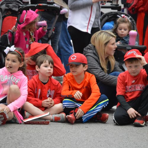 Kids at the Reds opening day parade
