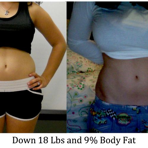 Rachel lost 18 lbs and 9% body fat by changing her