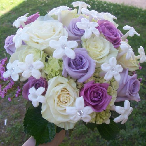 This bouquet was created with green hydrangea, sev