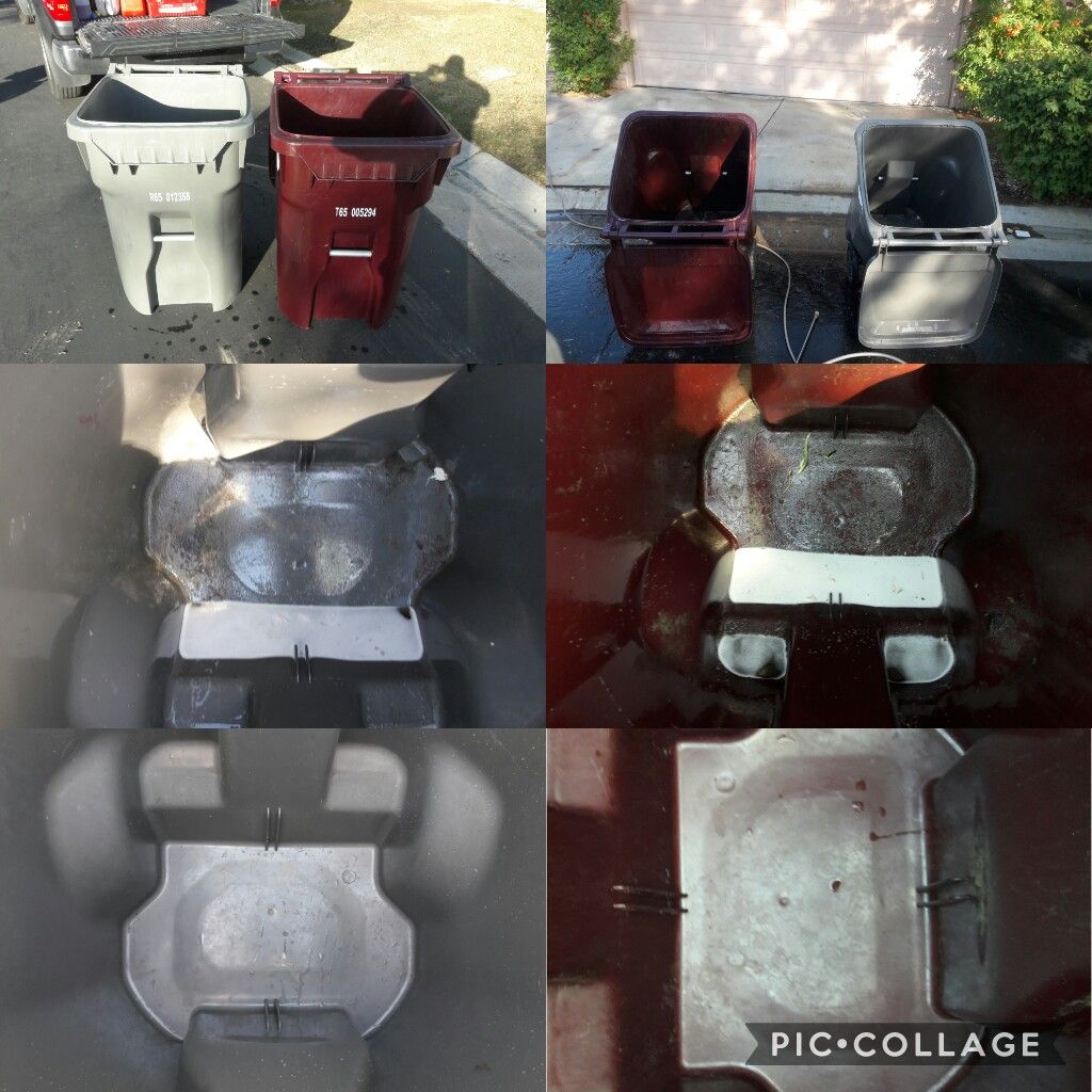 Trash Bin cleaning: washed, sanitized, and deodori