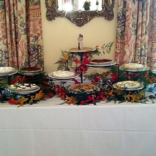 Wedding Display of pies for a Wedding Cake