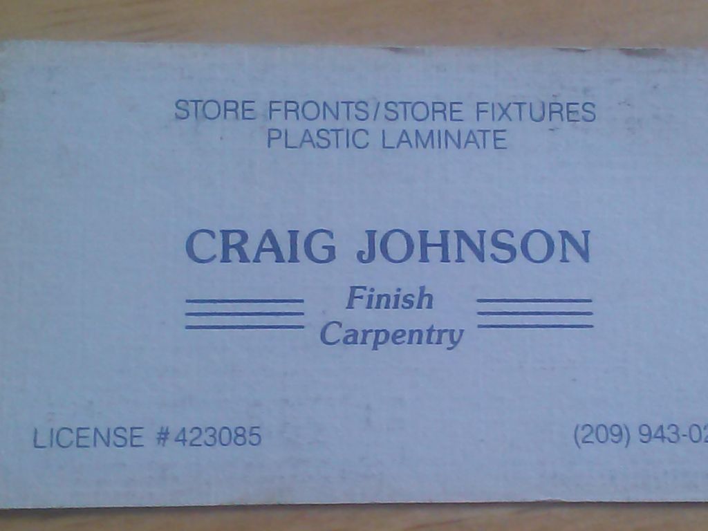 My finish Carpentry Co. Then retired & put my Lice