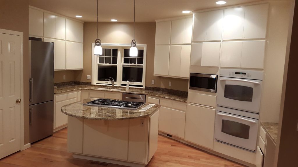 Kitchen cabinets after painting 