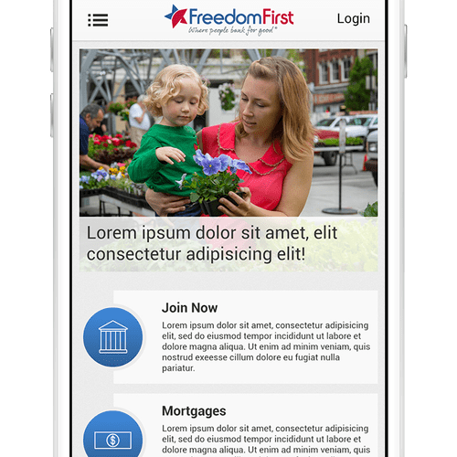 Freedom First Credit Union Mobile Design