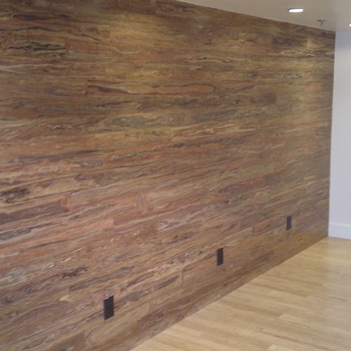 exotic bamboo wall covering, made with floor strip