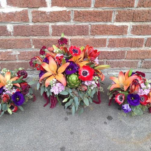 Bright, fall centerpieces
