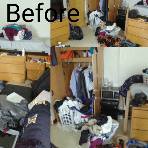 dorm room clean