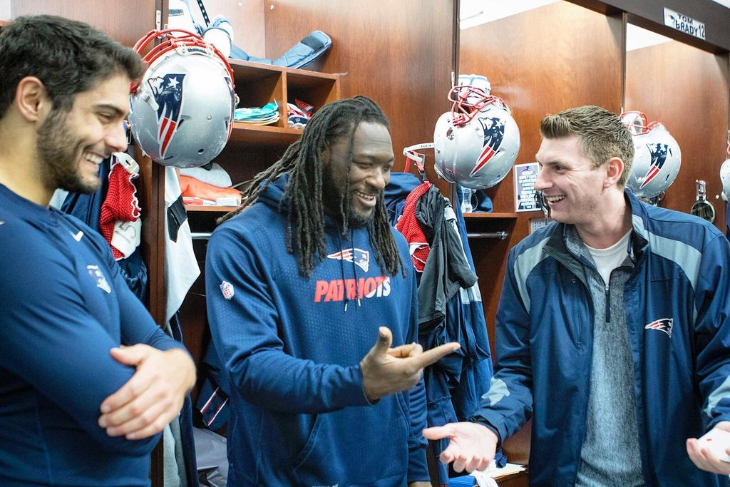 Jimmy Garoppolo, LeGaratte Blount, and John