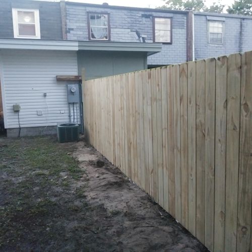 6' privacy fence