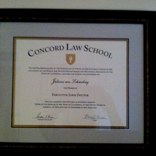 Law Degree from Concord Law School - EJD