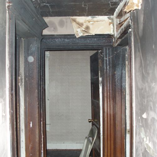 Before photo of a Fire Restoration project. This s