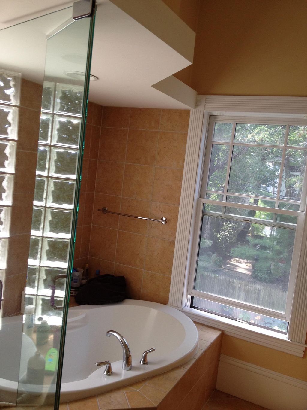 Master bathroom painted from ceiling to trim.