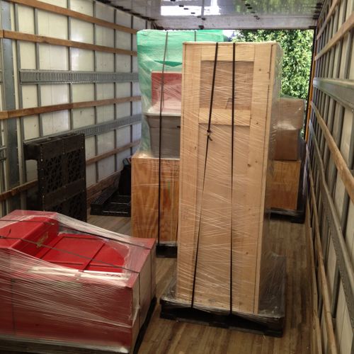 palletized for overseas shipping