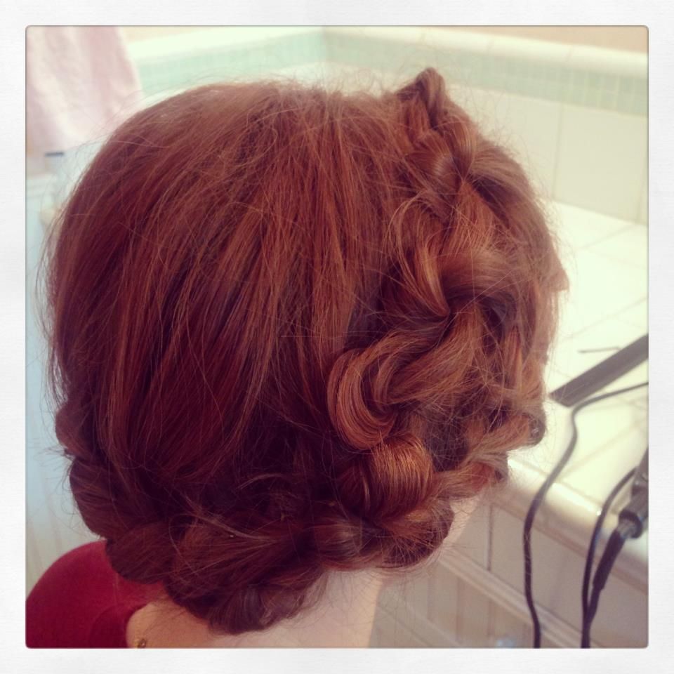 A series of a wrap around braids gave this crimson
