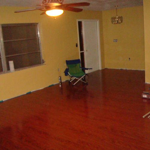 hardwood floor laid in the whole house