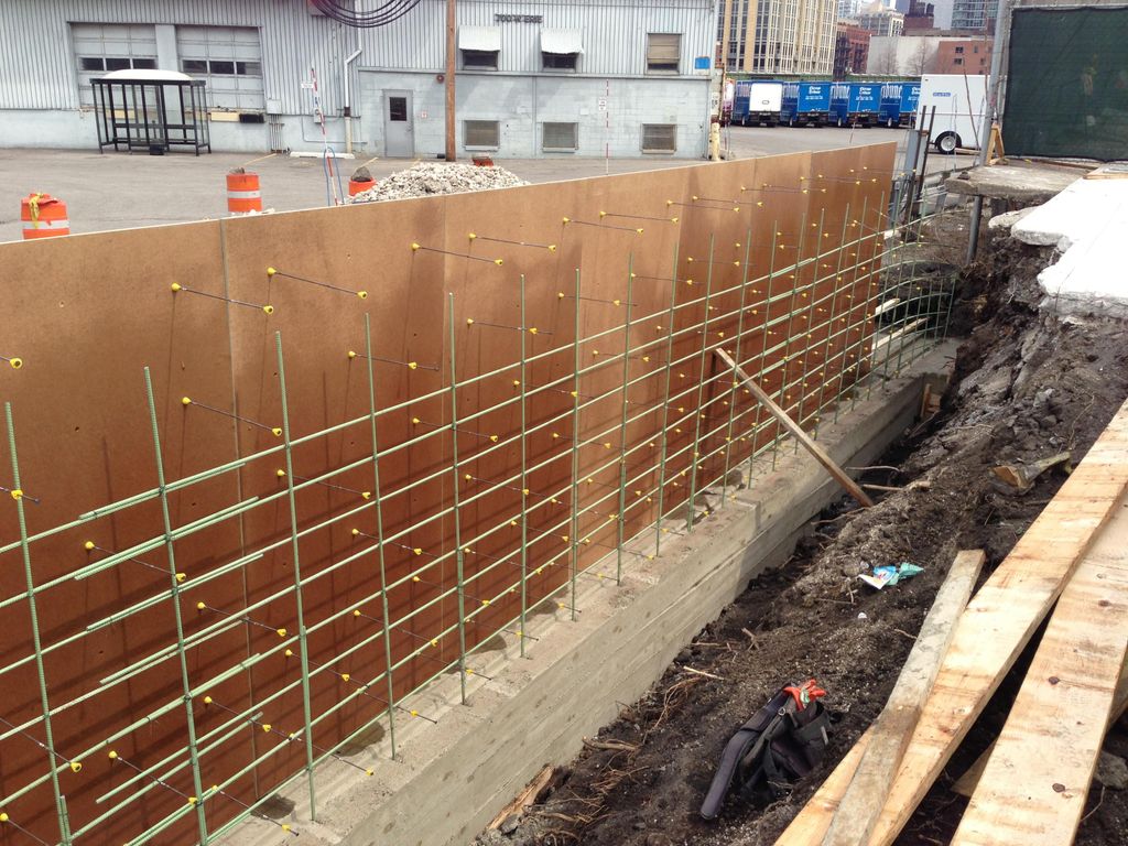 Tribune building retaining wall-Chicago