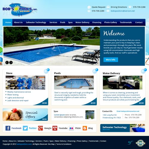 Bob's Pools Website Design