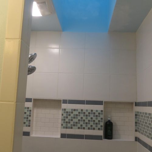Enlarged shower from 30"x30' to 54"x48"