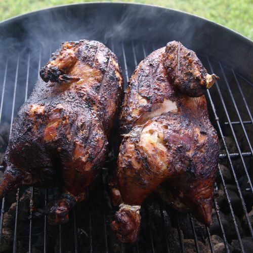 Hickory Smoked Chicken on a Weber