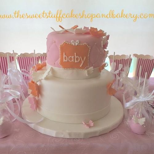Butterfly baby shower cake