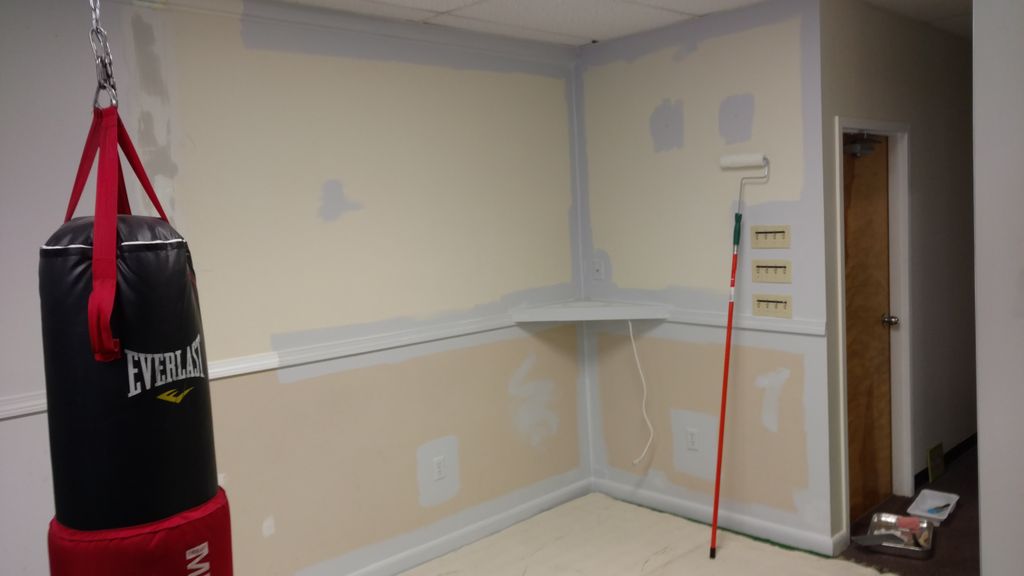 BEFORE. New paint and sheetrock repair.