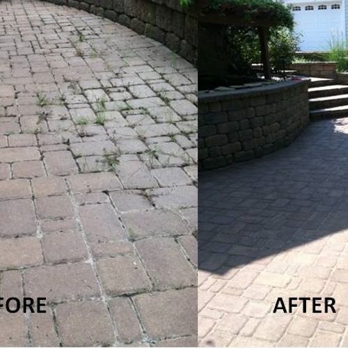 Before and After Patio restoration Cary, NC- Repai