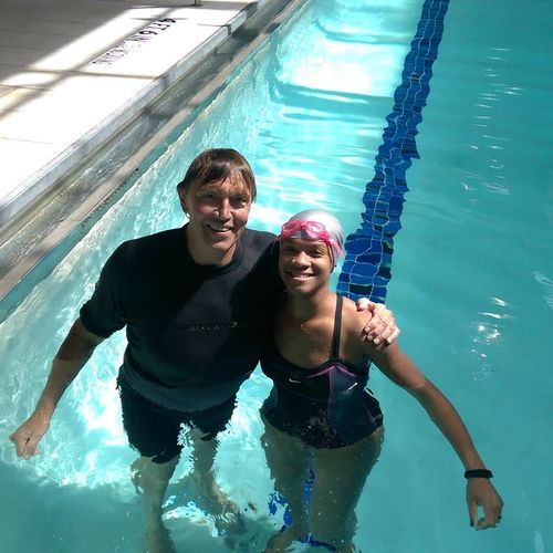 John with a Learning to Swim student