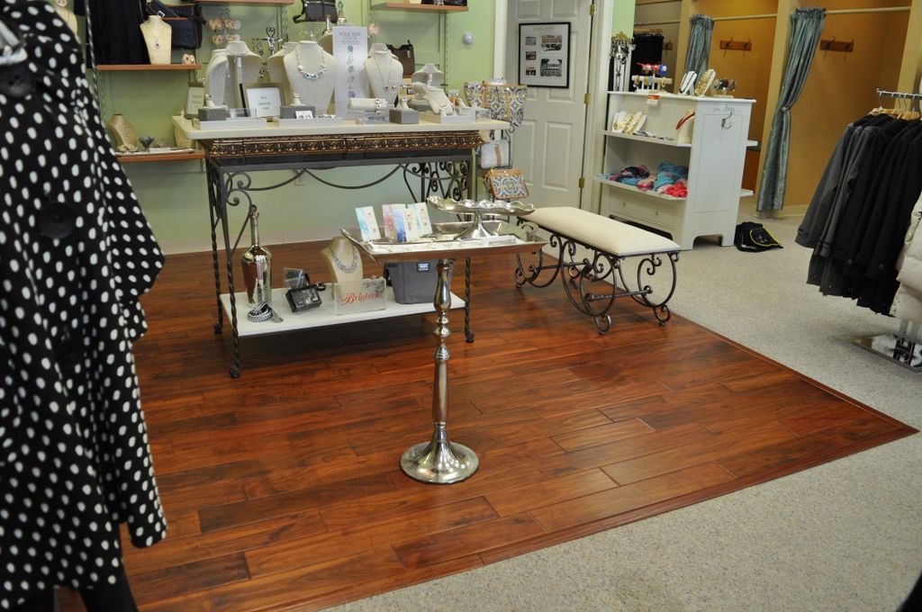 Engineered Handscraped Wood in Retail Boutique