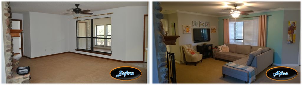 Living Room - Primed and painted base boards, new 