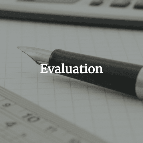 We design and develop program evaluation plans for