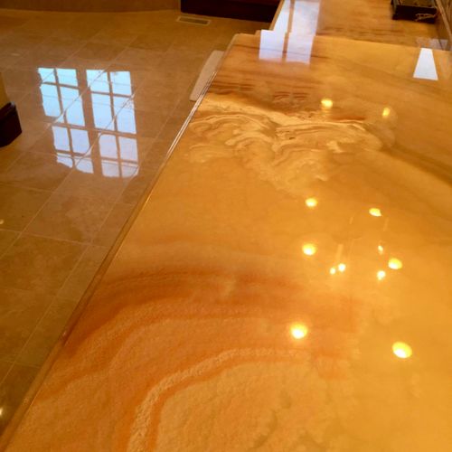 polished onyx and marble floor