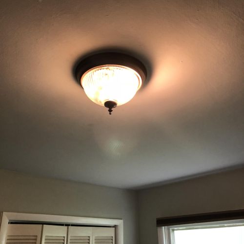 Replacement light fixture.  After removal of old c