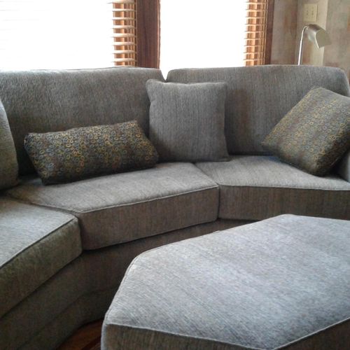 Sofa and ottoman newly reupholstered.