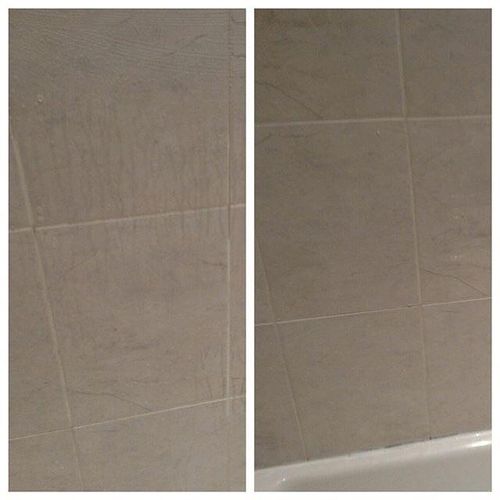 Look at the before and after of these shower walls