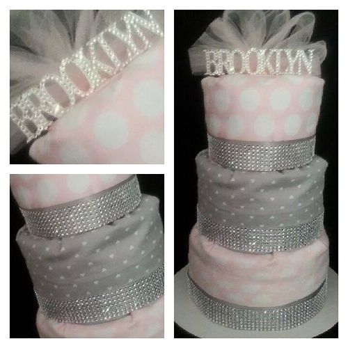 Brooklyn and Bling Diaper Cake for Bling Baby show