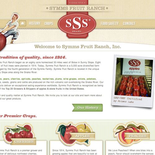 Web Design: Symms Fruit Farm