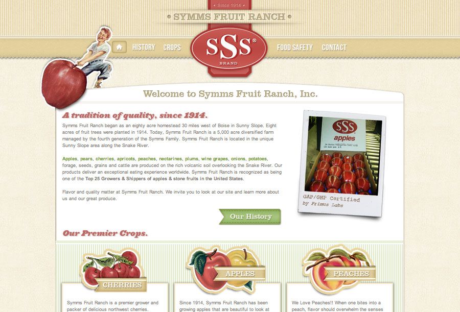 Web Design: Symms Fruit Farm