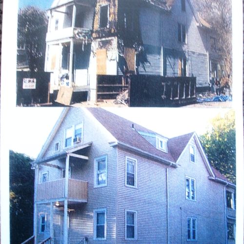 Before and After of a Fire Restoration project, th