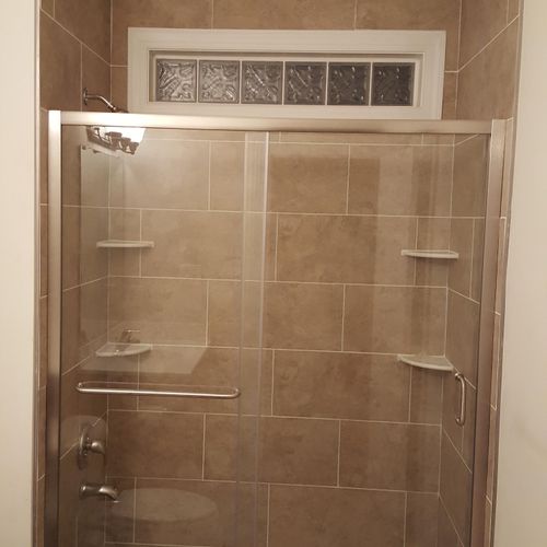 Tile shower and Schluter pan install!