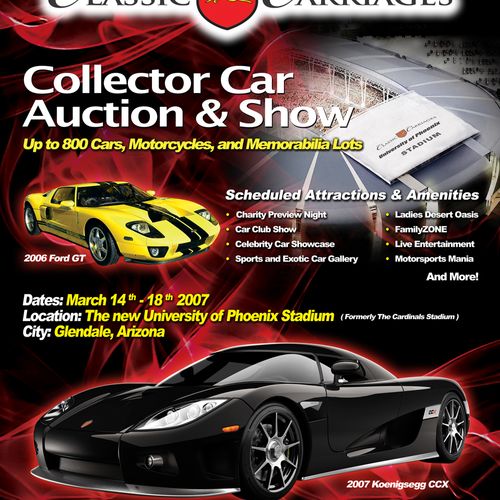 Graphic design for Classic Carriages Auto Auction 