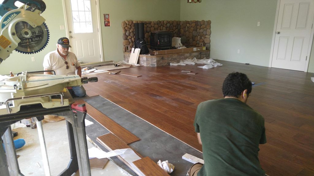 floating engineered distressed birch