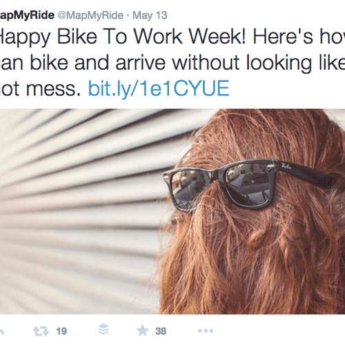 MapMyRide twitter Bike to Work Week campaign
