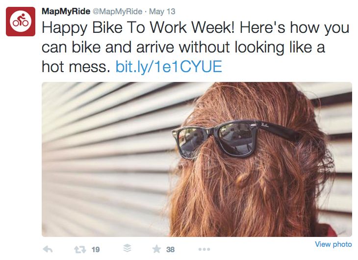 MapMyRide twitter Bike to Work Week campaign